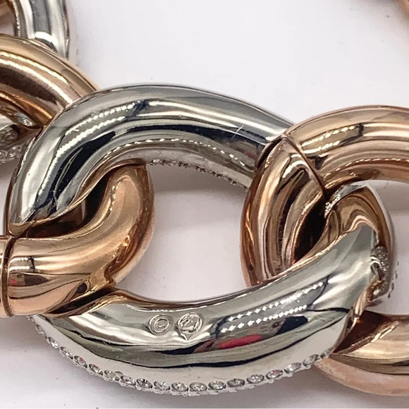 Swarovski Bound Rose Gold and Silver Pave Links Necklace NWT $399 - Picture 4 of 8